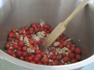 Sauce ingredients in stockpot