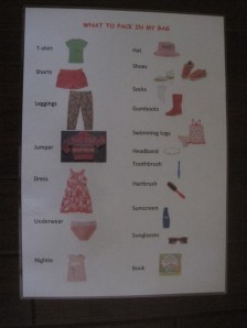 Packing list