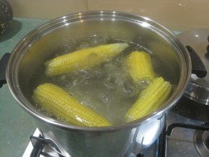 Blanching corn