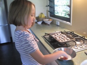 Helping in the kitchen